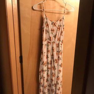White Floral Print Maxi Dress